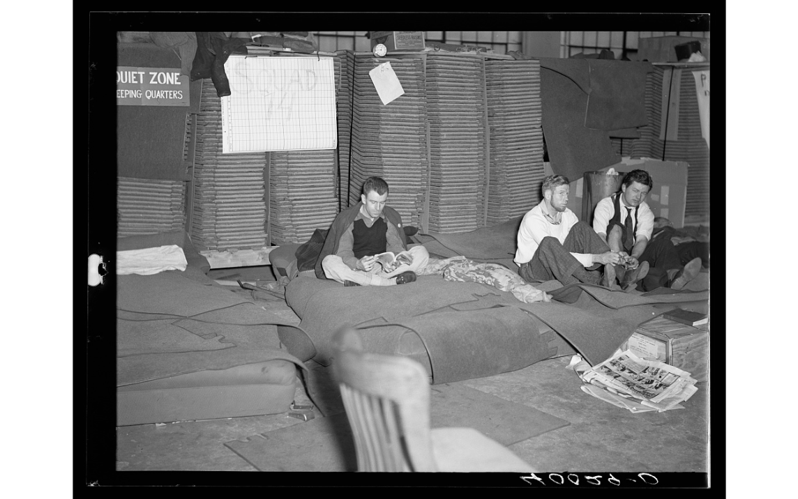 View from factory window during the strike